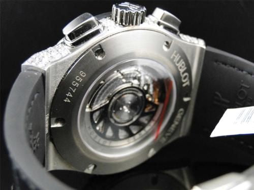 Mens New Custom Hublot Big Bang 44mm Leather Band Genuine Diamond Watch 10.5 Ct
