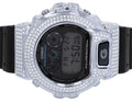 Mens Casio G Shock 6900 White Gold Steel Diamond Watch 3.0 CT